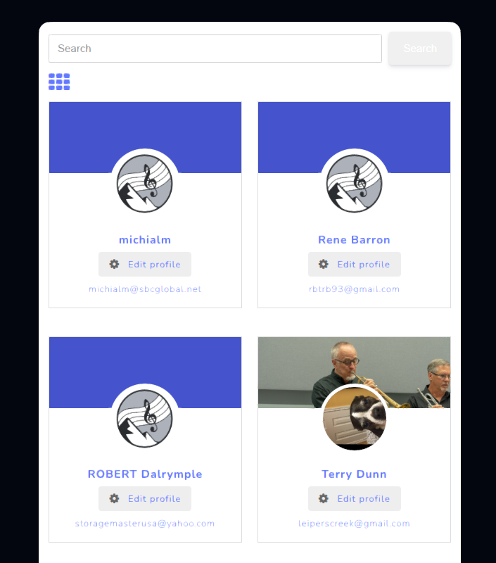 The member directory, gated by member login