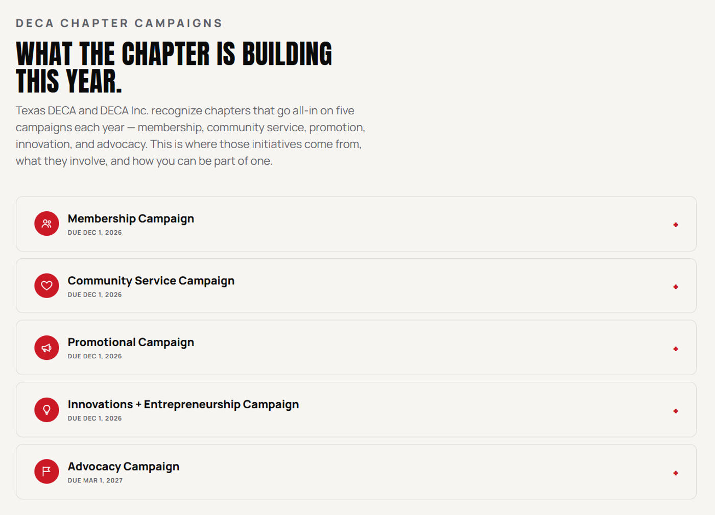 The Members page campaign hub, listing five year-round ways to get involved